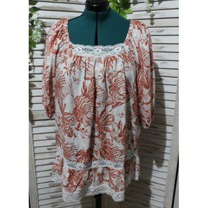 Nicole Miller floral tunic top (557)